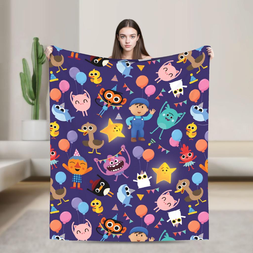 Warm Soft Blanket Picnic Finny the Shark Confetti Birthday Throw Blanket Super Simples Flannel Bedspread For Sofa Bed Cover