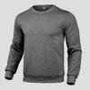 Mens Casual Hoodless Sweatshirt Solid Color Round Neck Long Sleeve Pullover Comfort Fit Cotton Blend