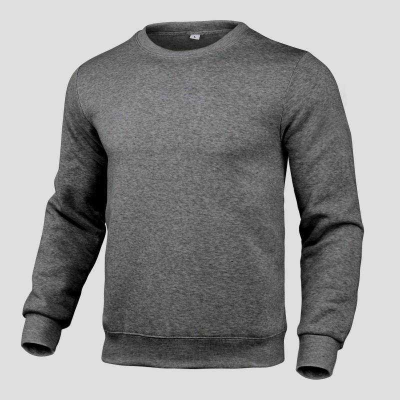 Mens Casual Hoodless Sweatshirt Solid Color Round Neck Long Sleeve Pullover Comfort Fit Cotton Blend