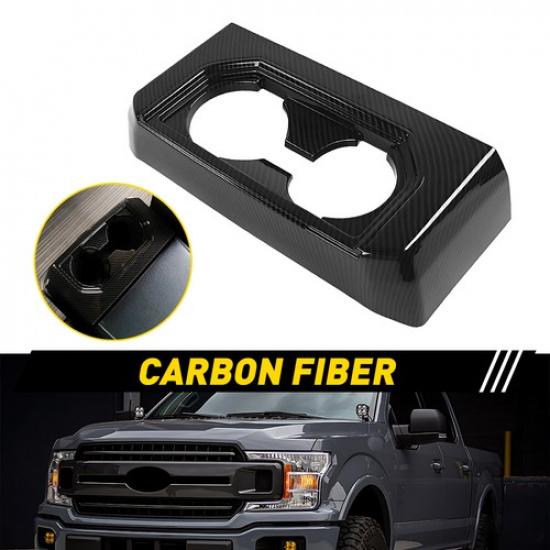 Carbon Fiber Rear Cup Holder Cover For 2015-2019 2020 Ford F150 Accessories EXD