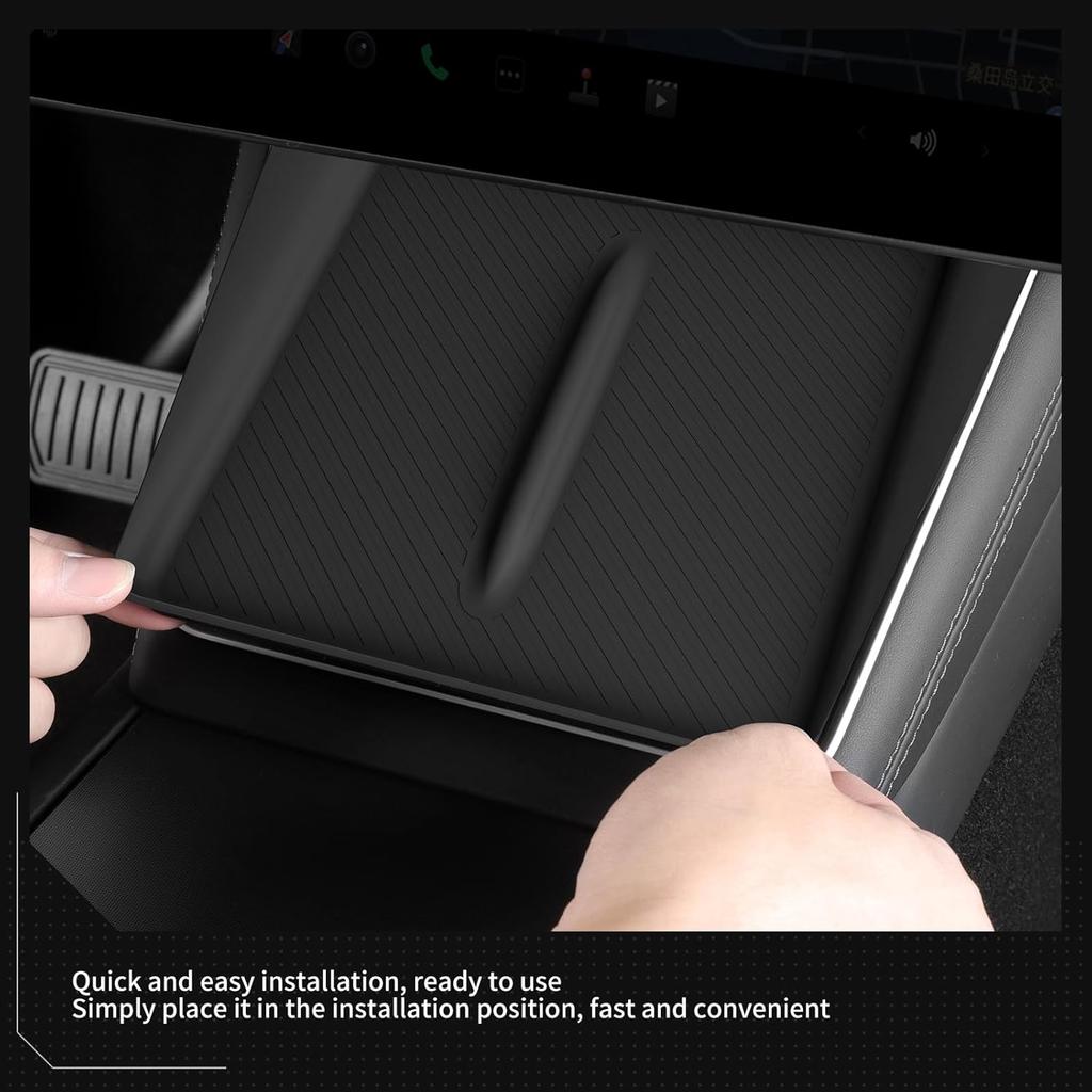 For Tesla Model Y Juniper 2025 2026 Silicone Wireless Charging Pad Central Control Phone Charger Protective Non-slip Accessories
