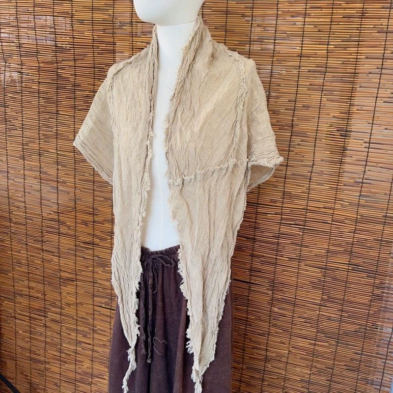 Japanese Style Large Cotton Linen Triangular Scarf Vintage Stole Versatile Artistic Headscarf Hijabs