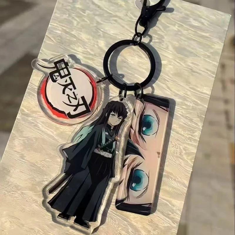 **Demon Slayer Anime Peripheral Keychain Muichiro Shinobu Kocho Kimetsu No Yaiba Acrylic Keyring Cartoon Bag Charm Decor Gift