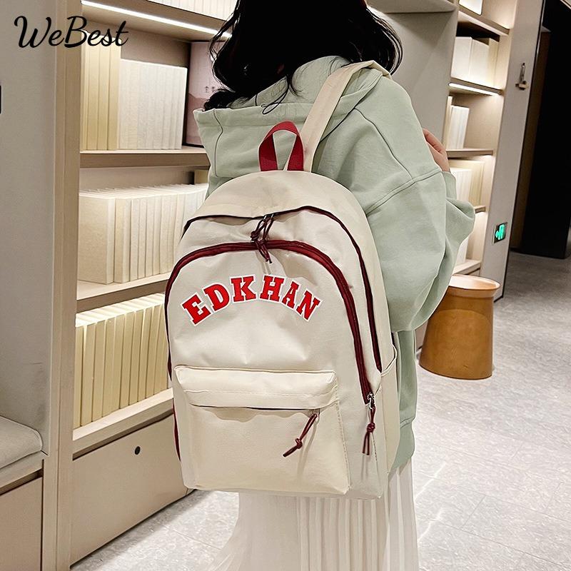 Neuer Rucksack Damen Koreanischer Stil Minimalistisch College High School Paar Rucksack Japanisches Nylon Junior Rucksack