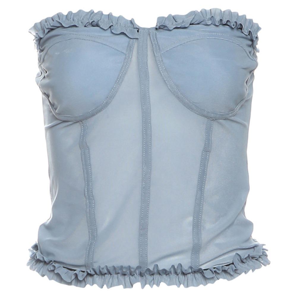 

Обхват груди Женский сетчатый корсет Без рукавов Жилет на подтяжках Стиль острой девушки Облегающие укороченные топы Женские M