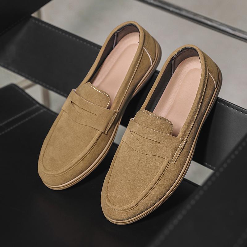 Fashion Handmade Leather Mens Loafers All-match Men Casual Shoes Moccasins Fashion Slip on Boat Shoes Leisure Walk Male Driving Footwear