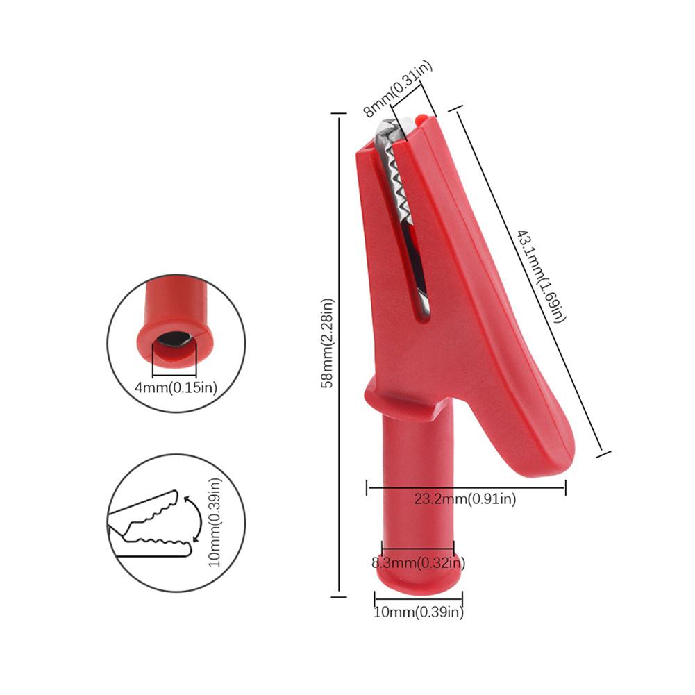 1000V 20A Clips Banana Socket Test Clip Opening 10mm 4mm Banana Socket Clip Ergonomic Non-slip Grip Flexible Testing Connection