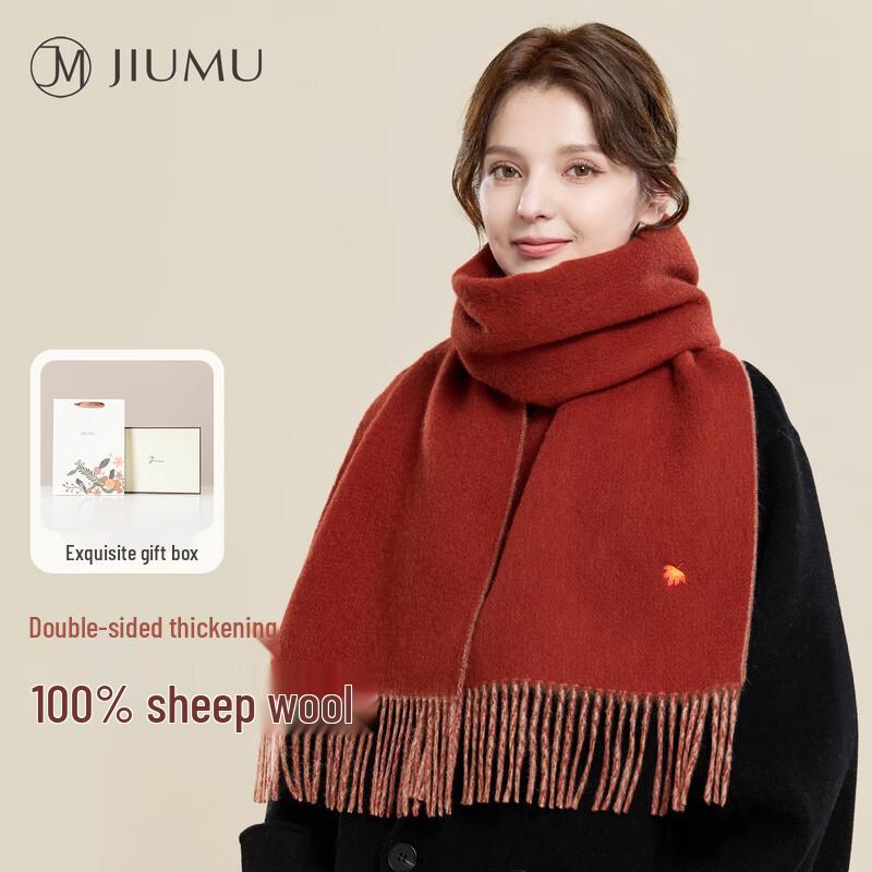 

JIUMU Women s Pure Wool Embroidered Scarf
