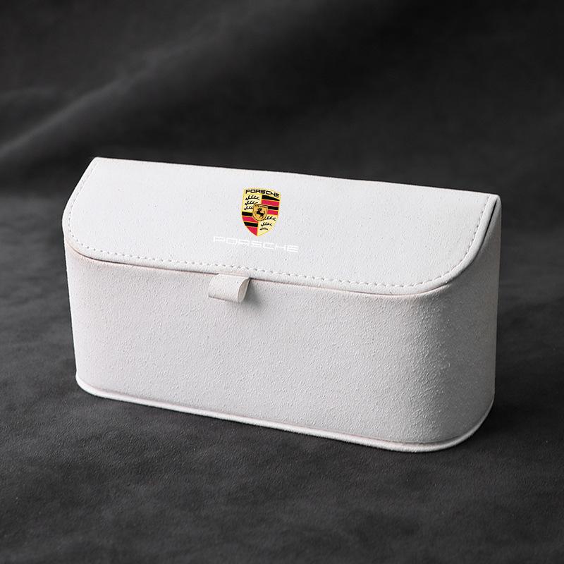 

1 шт. Зажим для хранения очков на козырек автомобиля из замши Для Porsche Cayenne Panamera Macan 911 718 Taycan Boxster Cayman 918 белый