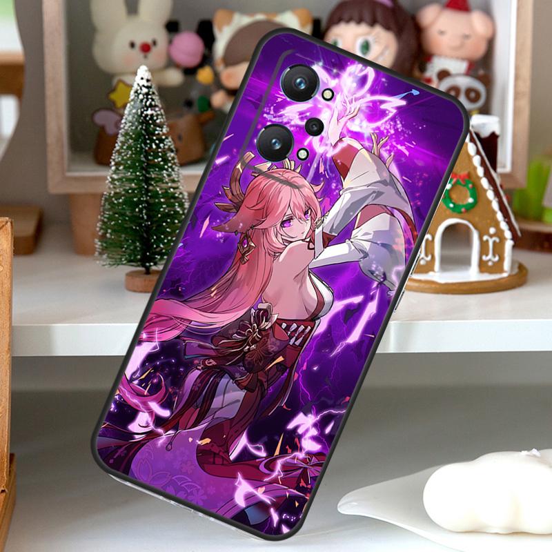Yae Miko Genshin Impact For OPPO Realme C55 C35 C33 C31 C30 C25 C21Y C11 GT Neo 5 3T 2T Realme 10 9 11 Pro Plus Case
