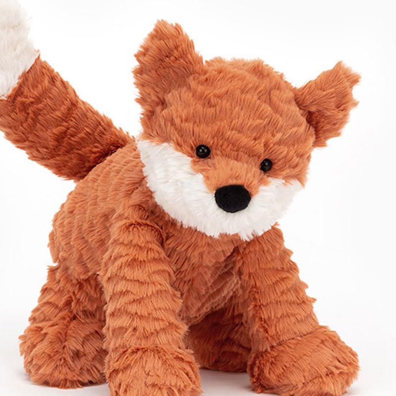 Jellycat Wavy Fur Series Fox Soothing Companion Orange Doll Plush Doll 23cm High