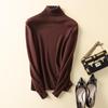 Women's High Neck Wool Sweater - 100% Pure Cashmere Knit, Autumn/Winter Style