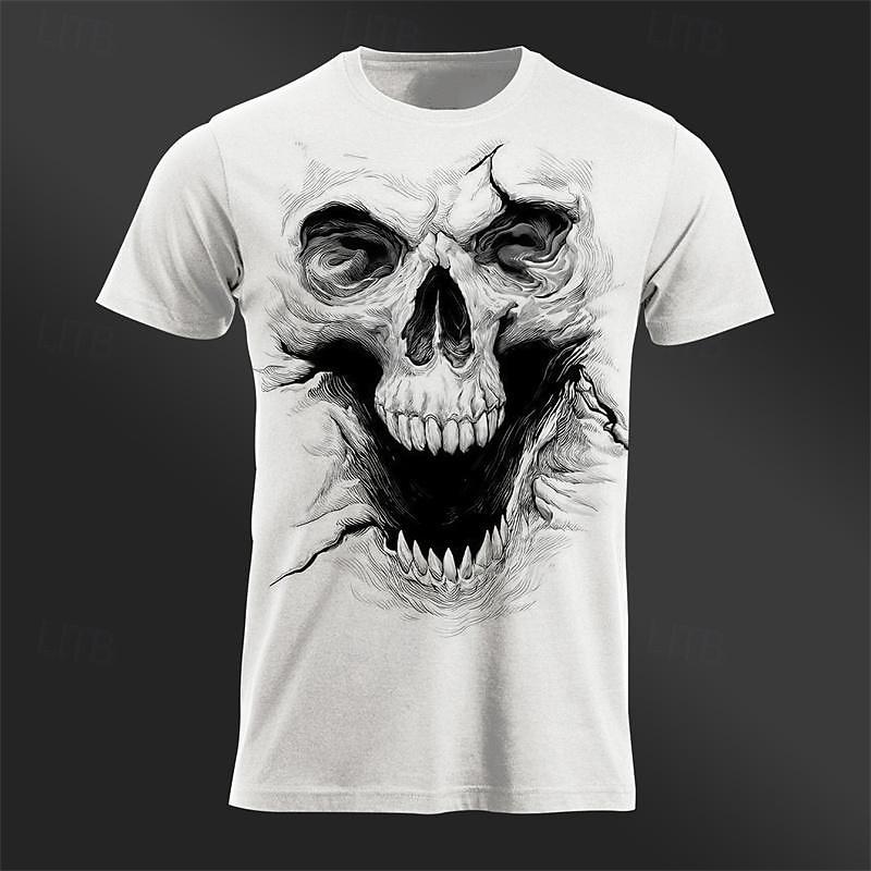 

Men s Graphic Cool Skulls T Shirt Tee Top Short Sleeve T shirt 3D Print Crew Neck Shirt Daily Designer Retro Vintage 3XL