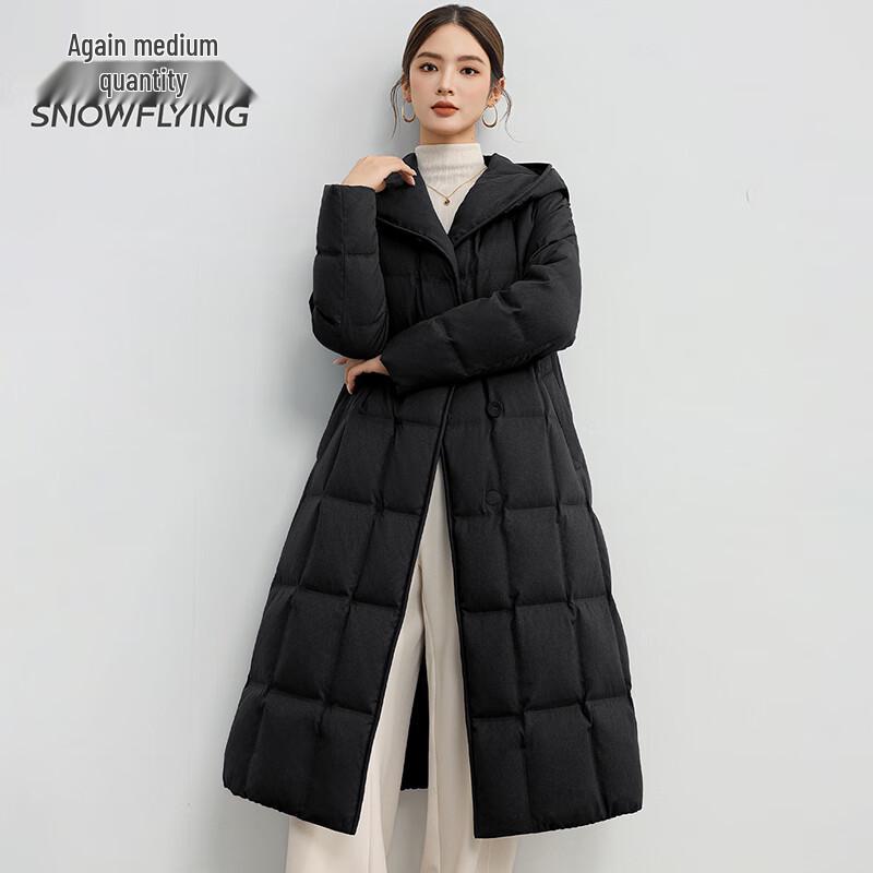 Snowflying Women's Goose Down Mid-Length Winter Puffer Jacket