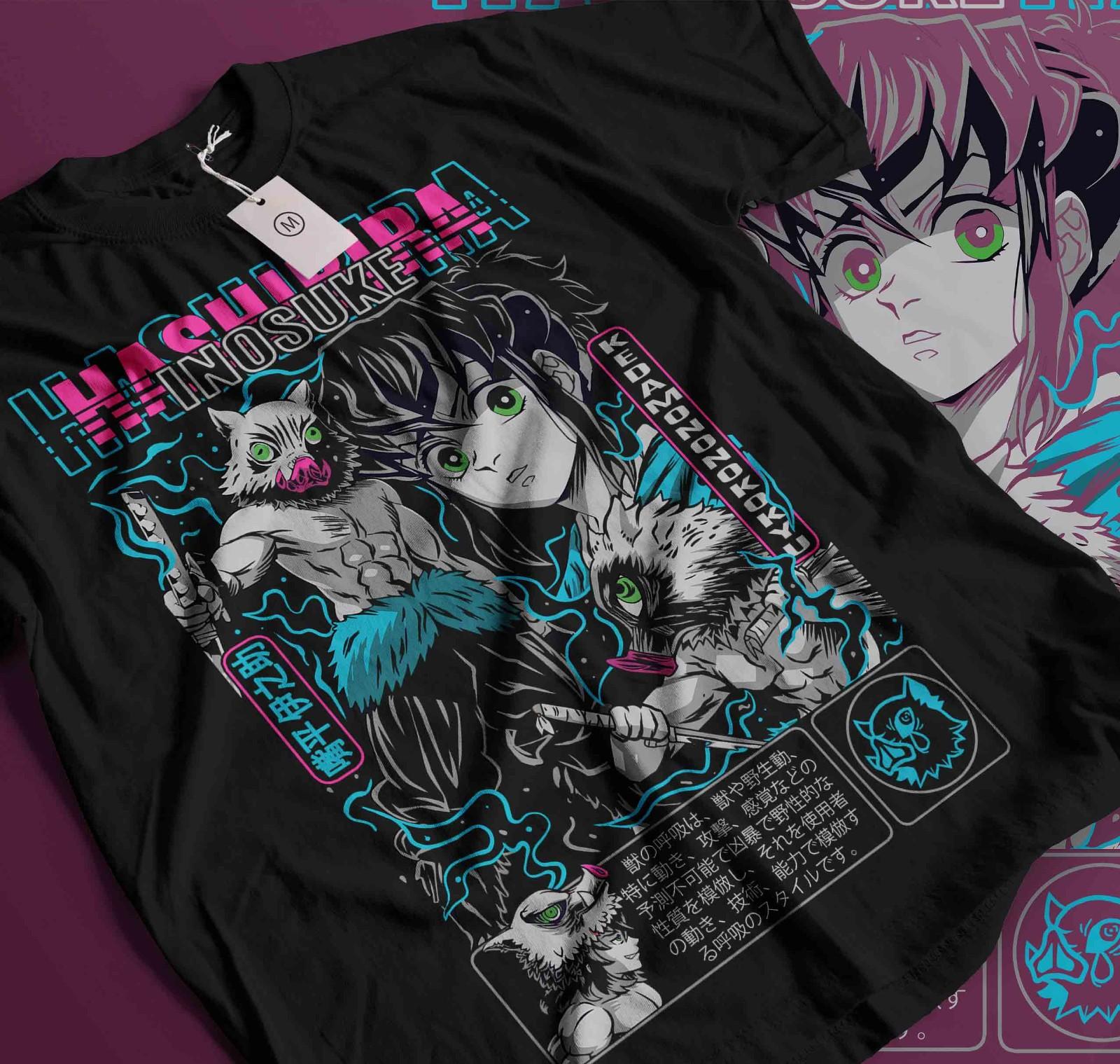 

Inosuke T-Shirt Mens Womens Tees Top Demon Slayer Kimetsu No Yaiba Anime Manga GifT Shirt Mens Womens Tees Top All Size551 S