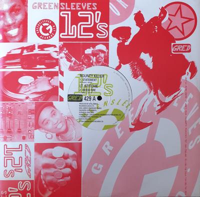 12-Zoll Schallplatte BOUNTY KILLER , LIEUTENANT STITCHIE - Statement / Wood Fire GRED429 Greensleeves Re 1993 UK Reggae, Ska & Dub Gebraucht