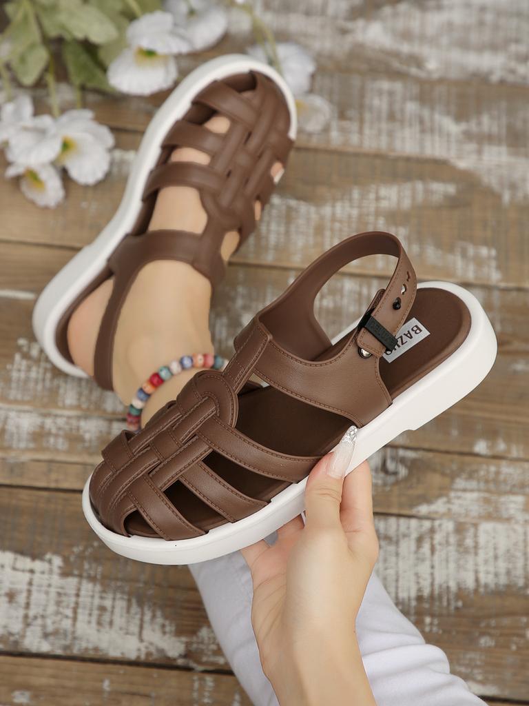 Módní Letní Nové Sandály Univerzální Prodyšné Výřezy Ležérní Dámské Platformové Římské Boty