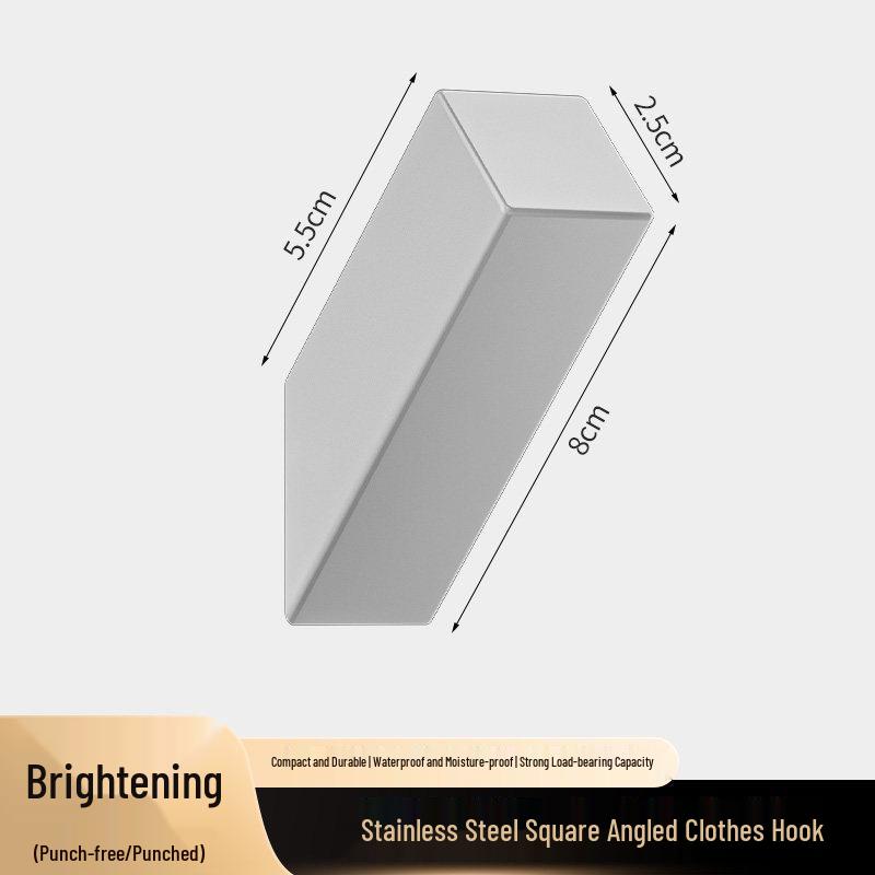 Stainless Steel No-Drill Wall Hook for Coats and Hats