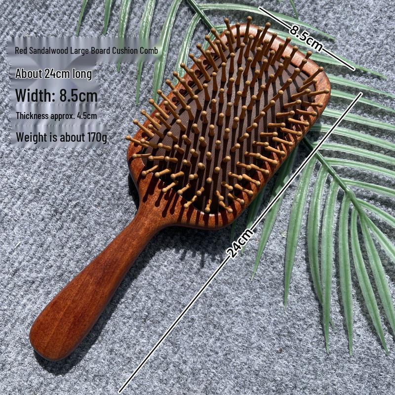 Sandalwood Airbag Massage Comb - Large Wooden Cushion Comb for Volumizing and Smoothing