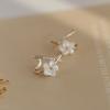 Kleine Mini Blumen Muschel Kreuz Ohrringe für Damen Koreanischer Stil Süße Vielseitige Ohrringe