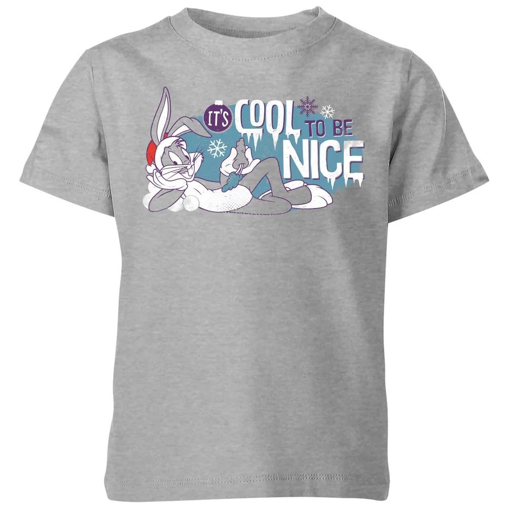 

Looney Tunes Its Cool To Be Nice Kids Christmas T-Shirt - Grey - 3-4 Years 100
