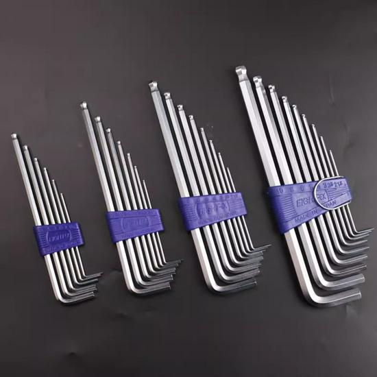 Japonská extra dlouhá sada šestihranných klíčů s kulovou hlavou (TLS-6/7/8/9)