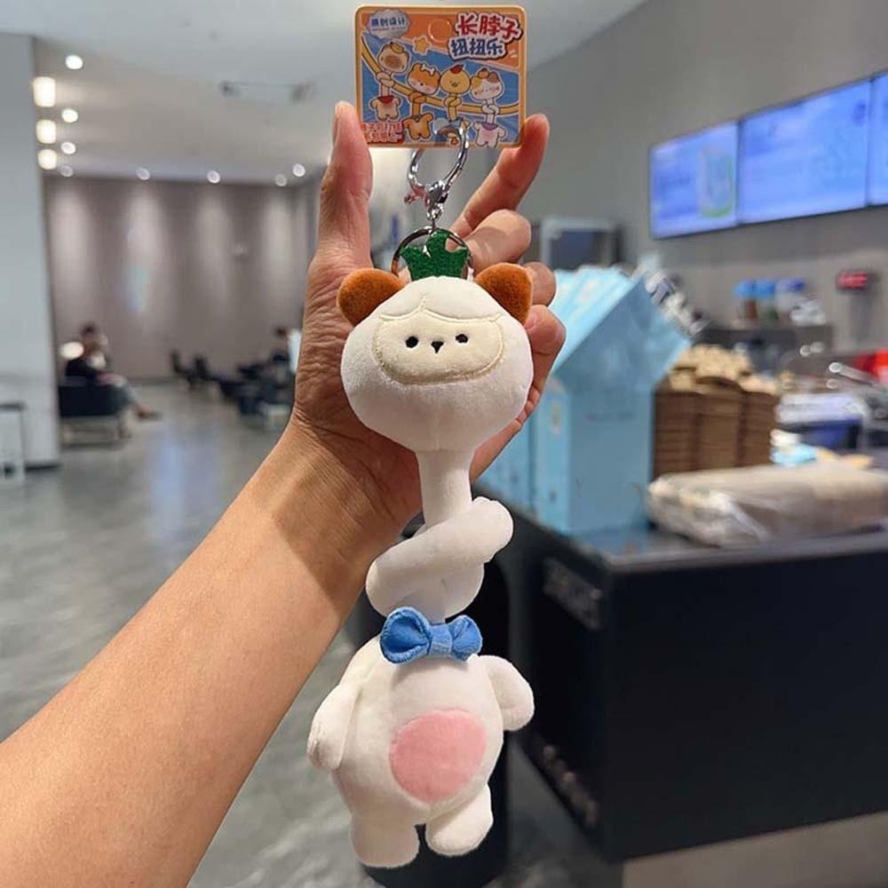 Creative Design Knotted Plush Pendant Ultra-Soft Fabric Vibrant Colors Long Neck Stuffed Doll Flexible Structure