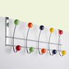 Door-Back Colored Bead Metal Hook Novel Coat and Hat Storage Rack Behind Door Punching-Free Decorative Clothes Hanger