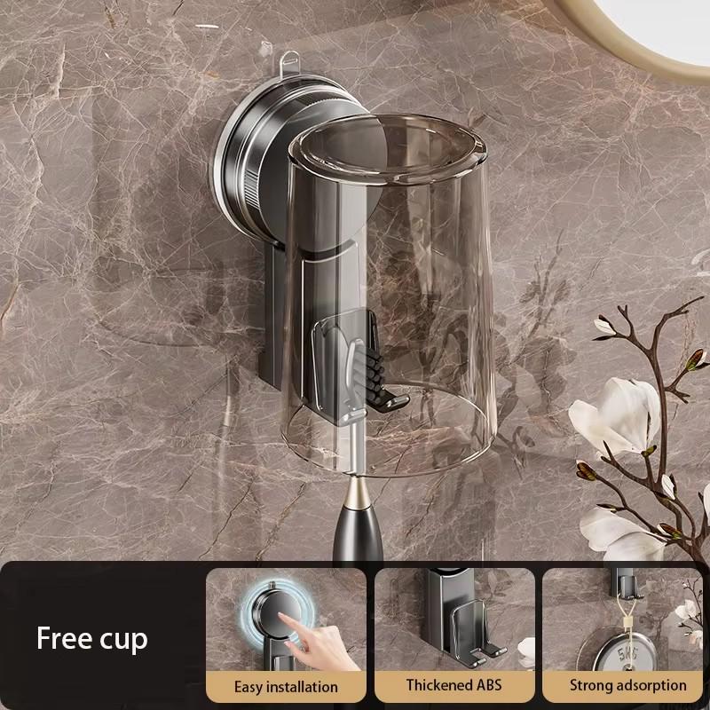 

Держатель зубной щетки, алюминиевый дозатор зубной пасты, настенный держатель для ополаскивателя для полости рта, хранение аксессуаров для ванной комнаты, домашний органайзер темно-серого