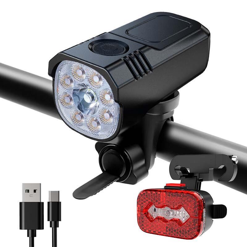 Rechargeable Aluminum Alloy Bicycle Light Set