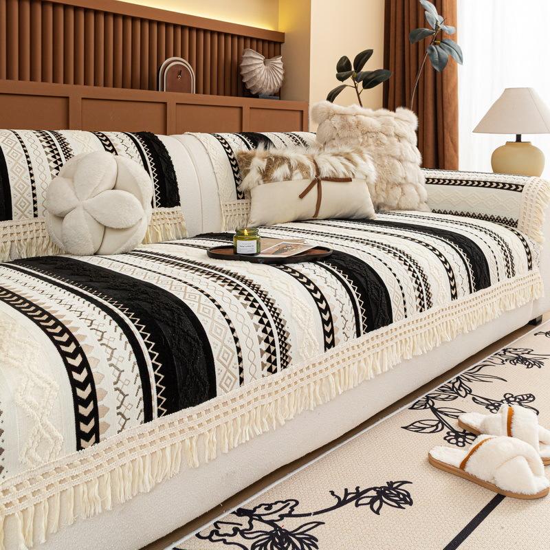 1Pc Chenille Tassel Sofa Cover All Seasons Universal Sofa Mat For Living Room Non-Slip Couch Cushion Towel Home Decoration