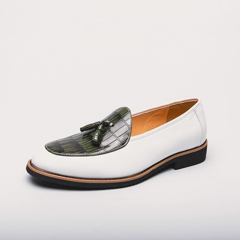 Men Leather Shoes Slip On Office Mens Formal Shoes Wedding Party Men Tassel Dress Shoe Breathable Driving Lazy Oxfords Zapatos