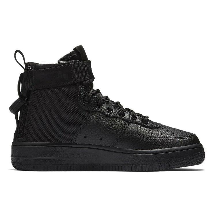 Nike Sf Air Force 1 Mid Triple Black Gs AJ0424-003