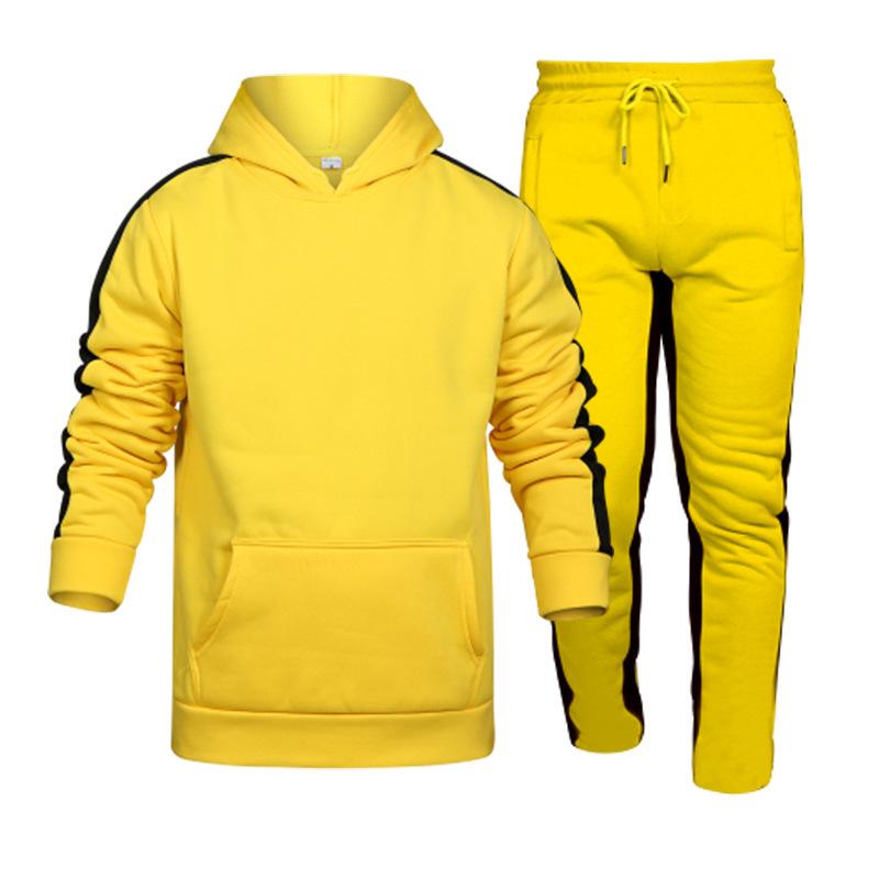 

2024 Autumn/Winter Men s Trendy Hooded Sweatshirt & Casual Long Pants Set XXXL жёлтый