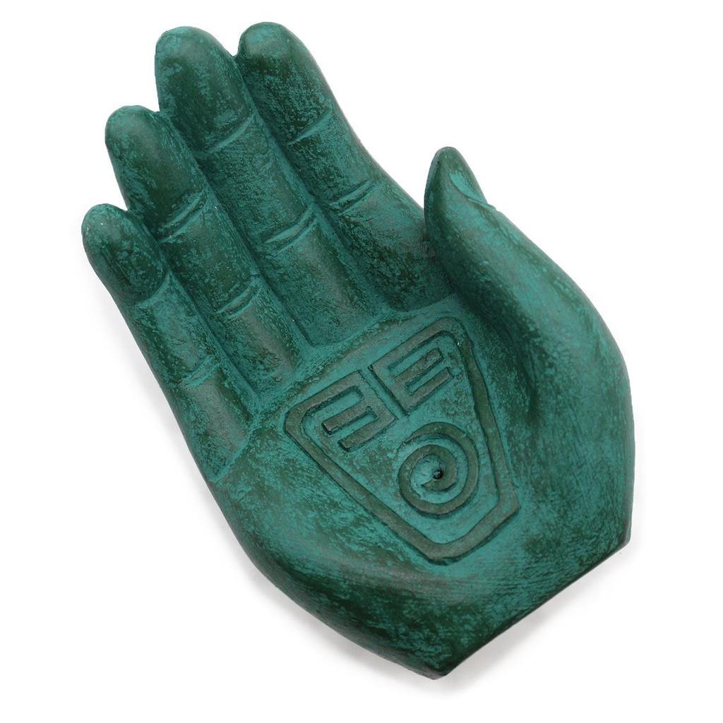 Incense Burner Stone Hand Earth Protect Green