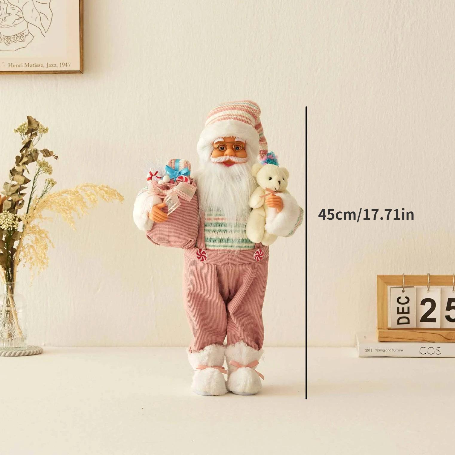 

New blue Santa Claus doll doll Christmas decoration standing Santa Claus decorative ornament gift