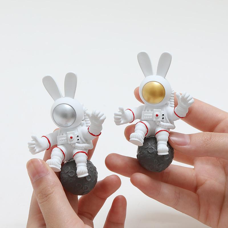 Space Astronaut Refrigerator Stickers Long-eared Rabbit 3D Doll Magnet Magnet Refrigerator Decoration Po Wall Gift