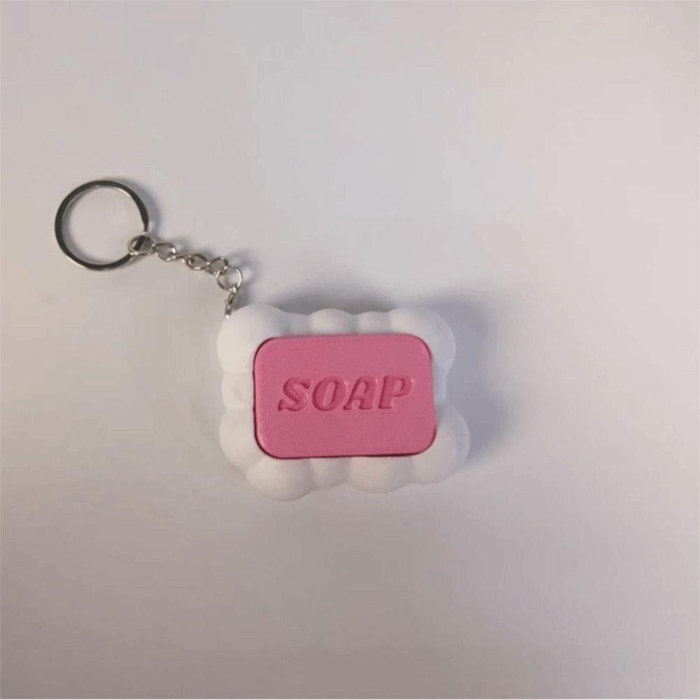 Premium 3D Printing Soap Shape Keychain Pressable Button Fidget Toy Keychain Fingertip Play