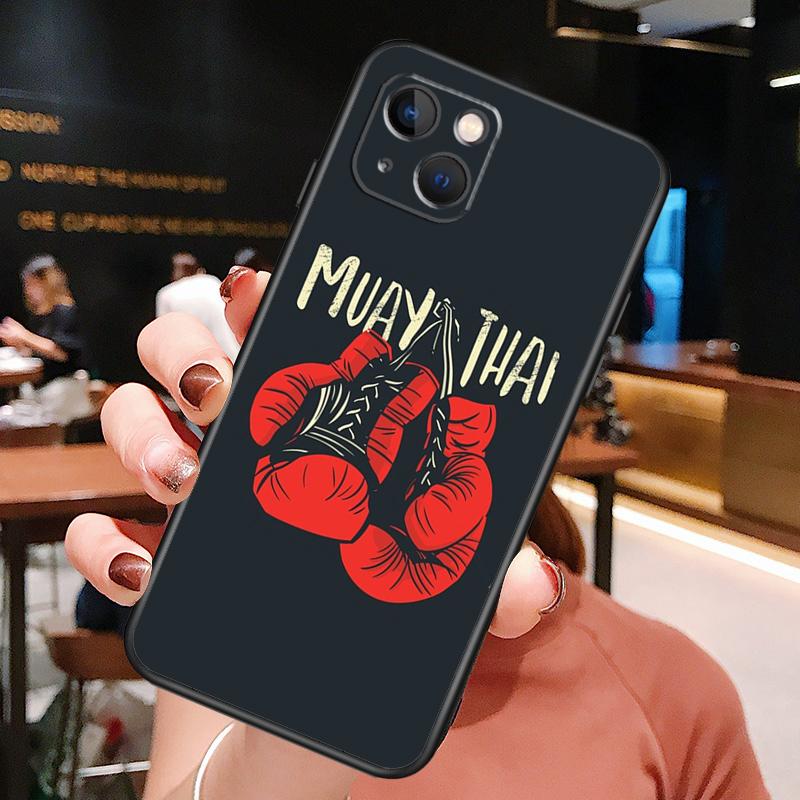 Muay Thai Martial Art Phone Case For iPhone XR X XS Max 11 12 13 14 15 Pro Max 7 8 Plus SE 2020 2022 Back Cover