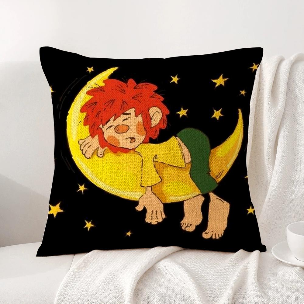 MMeister EEder und Sein PPumuckl Cushion Cover Natural Linen Organic Fabric DoubleSided Printing Sofa Home Decor Bed Pillow