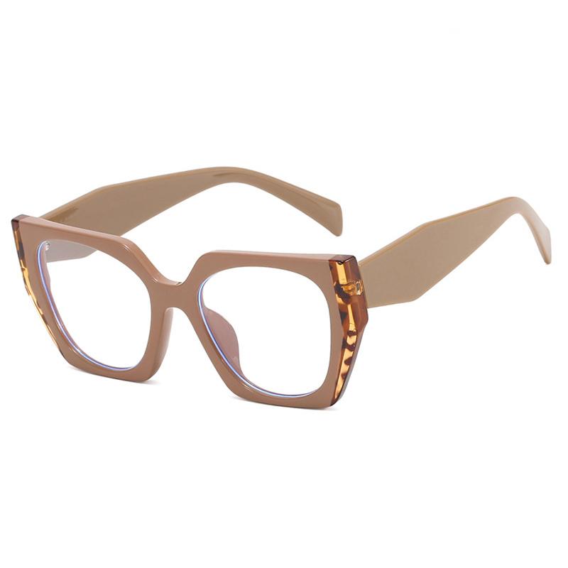 Fashion Leopard Print Optical Eyewear For Women Vintage Stitching Color Anti-blue Light Photochromic Optical Glasses With Recipe