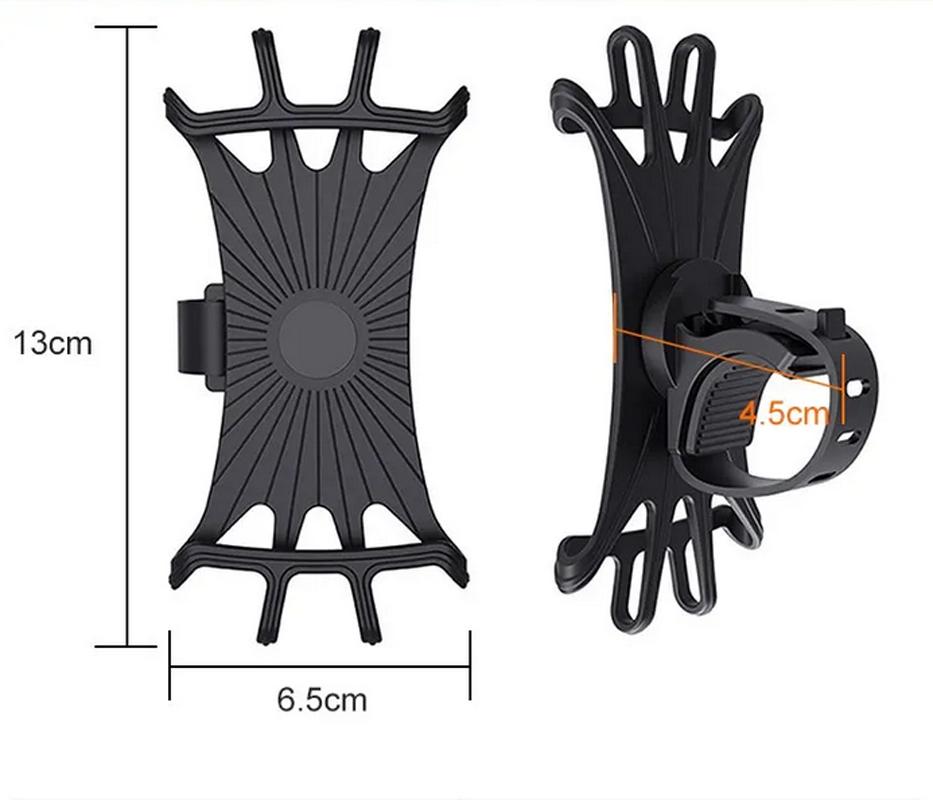 

360 Rotatable Bicycle Phone Holder Silicone Motorcycle Stand Bracket For iphone Samsung Xiaomi Motorola Smart phone Universal чорний