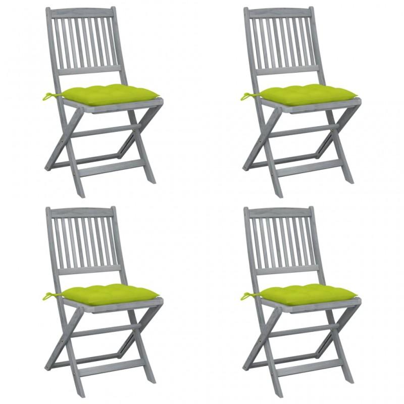 Day and Night - Day and Night Folding Garden Chairs 4 Pcs Cushions Solid Acacia Wood