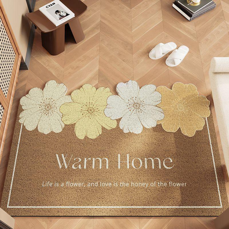 Flower Entry Door Mat Household Silk Ring Entry Dust Removal Floor Mat Large Entrance Dirt Resistant Anti-slip Foot Mat