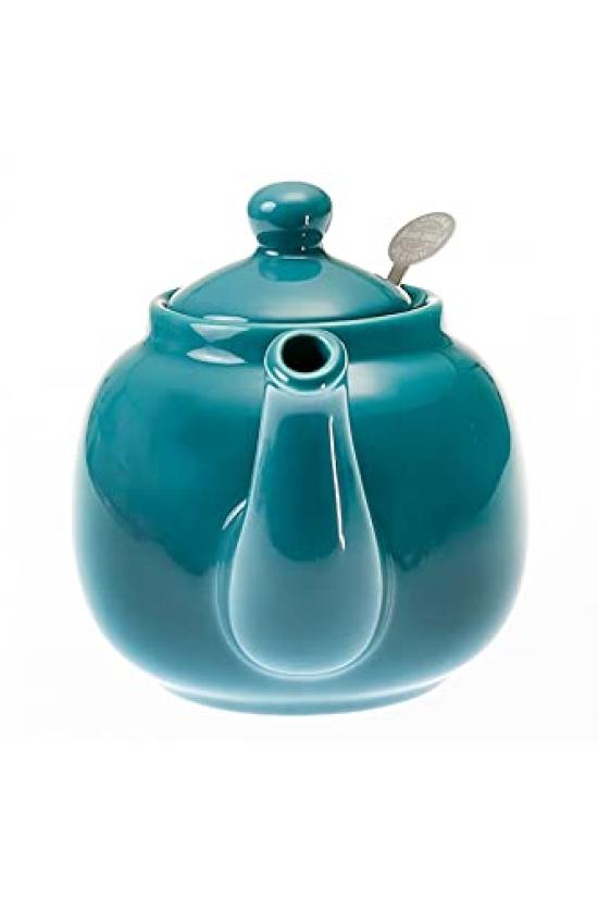 This 600ml Aqua teapot from the home of authentic British black tea is perfect for home use. Its charming round shape and fine-mesh stainless steel