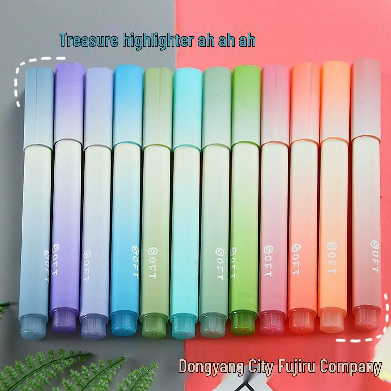 Gradient Highlighter Pen: Eye-Friendly, Large Capacity, Vibrant Colors for Students