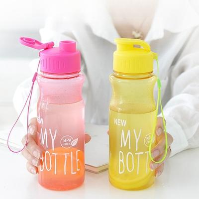 600ML Transparent&Portable Leak-proof Shaker Sports Water Bottle with Lid for School Gym Travel Girl Boy BPA Free