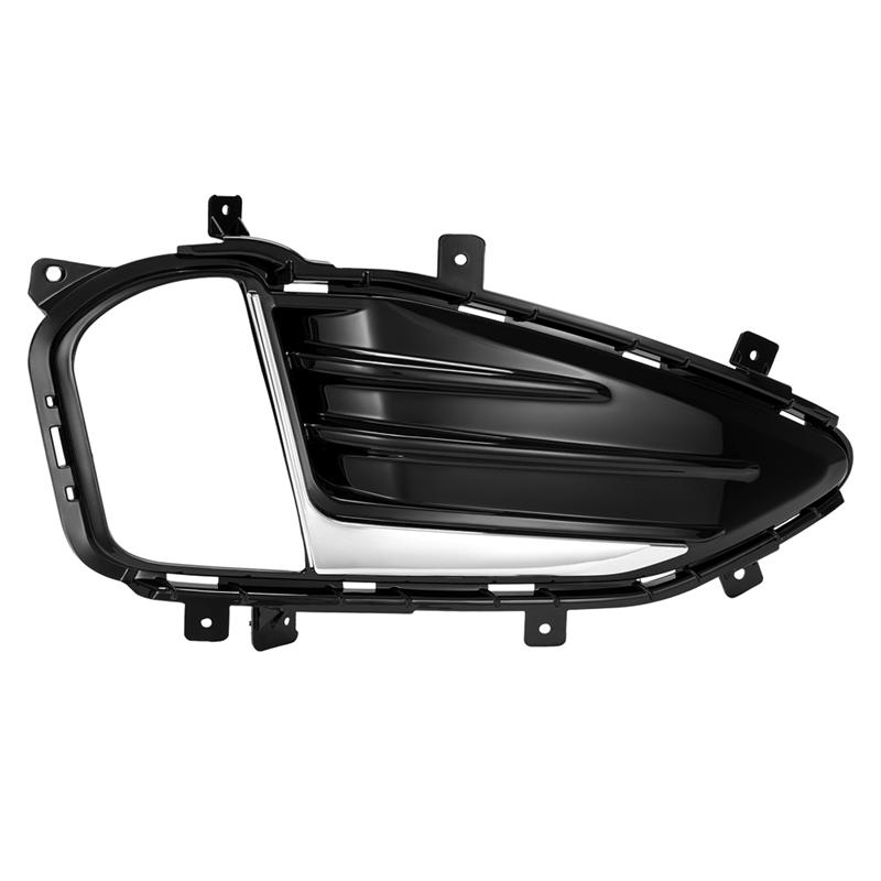 A16P-Chrome Front Bumper Fog Light Lamp Cover Bezel For Ford Edge SEL ST Titanium -2024