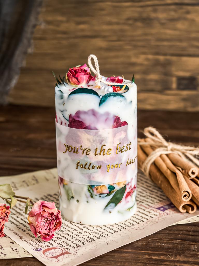 DIY Hexagon Cylinder Shape Candle Silicone Mold Handmade Soap Mould Dried Flower Resin Wax Molds Craft Gift Making Home Decor