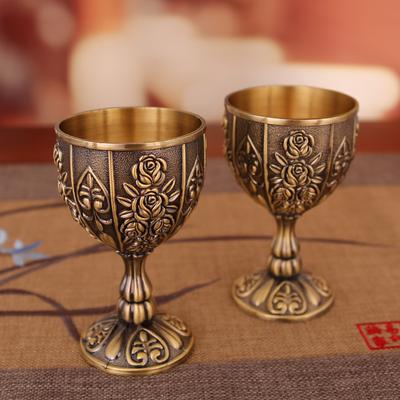 Wine Glass Baijiu Cup Pumpkin Cup Large Baijiu Metal European and American Relief Metal Cup Travel Handicrafts